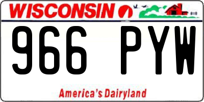 WI license plate 966PYW