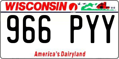 WI license plate 966PYY