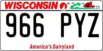 WI license plate 966PYZ