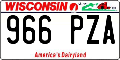 WI license plate 966PZA