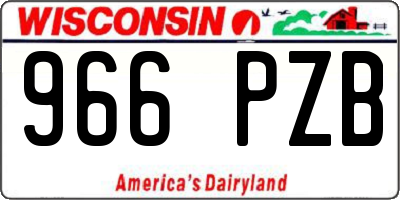 WI license plate 966PZB