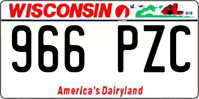 WI license plate 966PZC