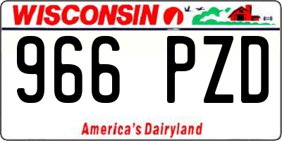 WI license plate 966PZD