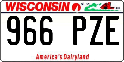 WI license plate 966PZE