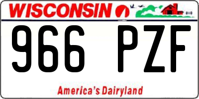 WI license plate 966PZF