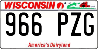 WI license plate 966PZG