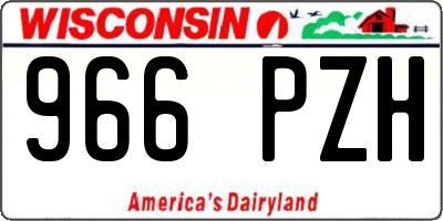 WI license plate 966PZH