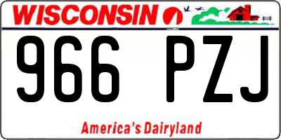 WI license plate 966PZJ