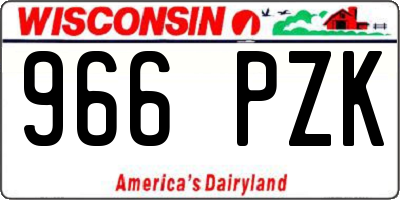WI license plate 966PZK