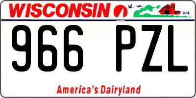 WI license plate 966PZL