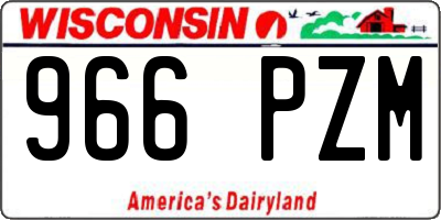WI license plate 966PZM