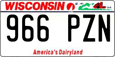WI license plate 966PZN
