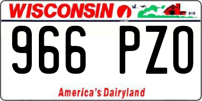 WI license plate 966PZO
