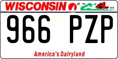 WI license plate 966PZP