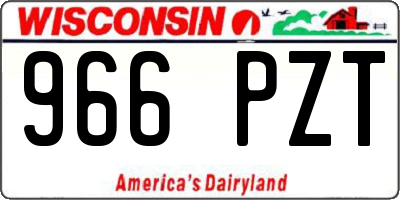 WI license plate 966PZT
