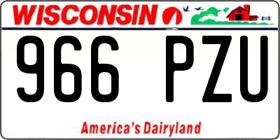 WI license plate 966PZU
