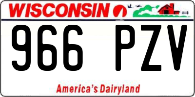 WI license plate 966PZV