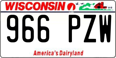 WI license plate 966PZW