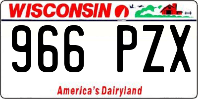 WI license plate 966PZX