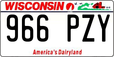 WI license plate 966PZY