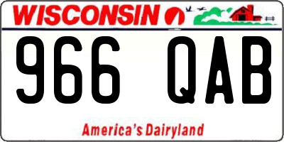 WI license plate 966QAB