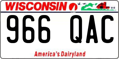 WI license plate 966QAC
