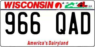 WI license plate 966QAD