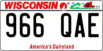 WI license plate 966QAE