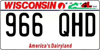 WI license plate 966QHD
