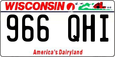 WI license plate 966QHI