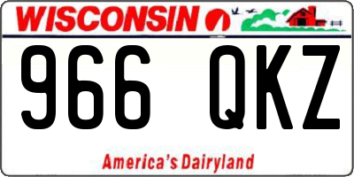 WI license plate 966QKZ