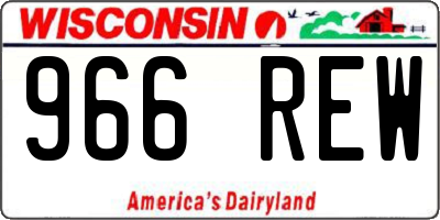 WI license plate 966REW