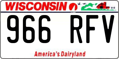 WI license plate 966RFV