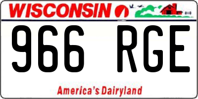 WI license plate 966RGE