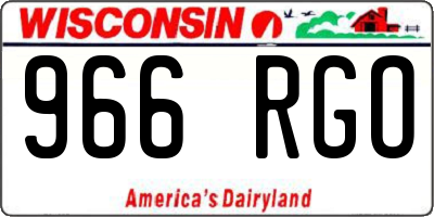 WI license plate 966RGO