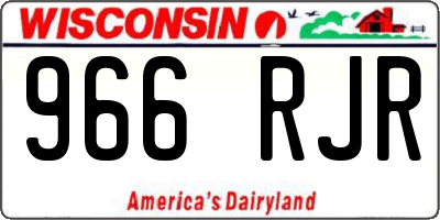 WI license plate 966RJR