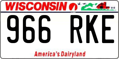WI license plate 966RKE