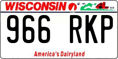 WI license plate 966RKP