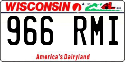 WI license plate 966RMI