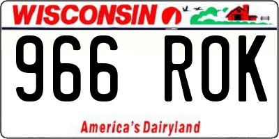 WI license plate 966ROK