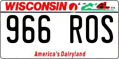WI license plate 966ROS