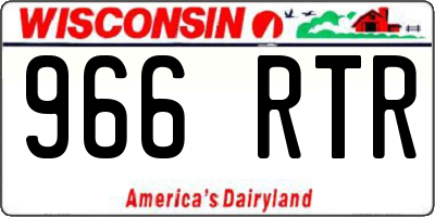 WI license plate 966RTR