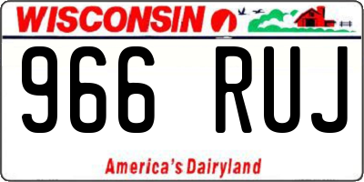 WI license plate 966RUJ