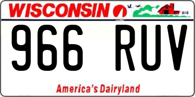 WI license plate 966RUV