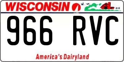 WI license plate 966RVC