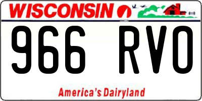 WI license plate 966RVO