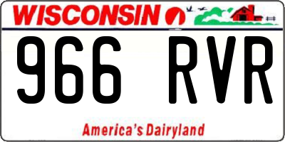 WI license plate 966RVR