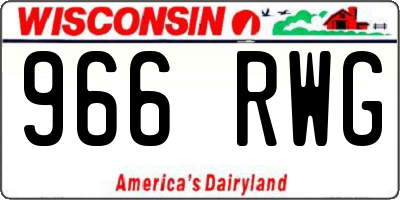 WI license plate 966RWG