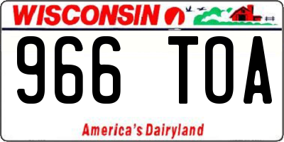 WI license plate 966TOA