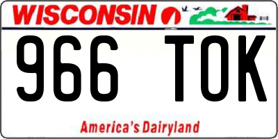 WI license plate 966TOK